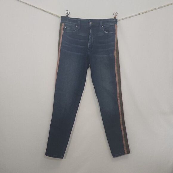 Joe's Jeans Charlie Metallic Side Stripe High Rise Sz. 28 - Picture 5 of 12